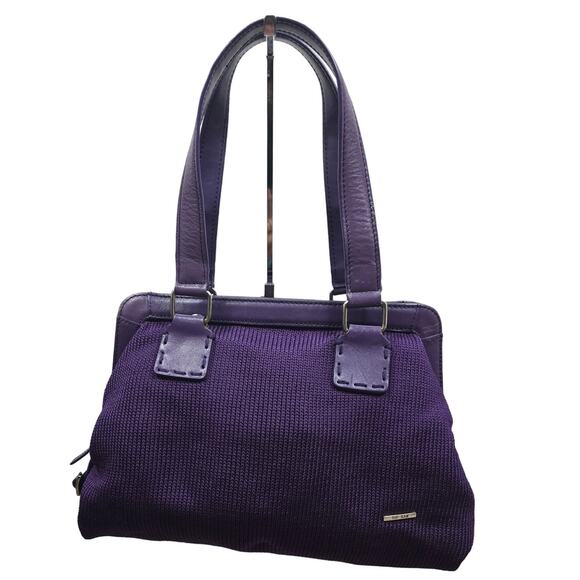 The Sak Purple Nylon Ribbed Leather Accents Mid-Sized Lined - Picture 1 of 9